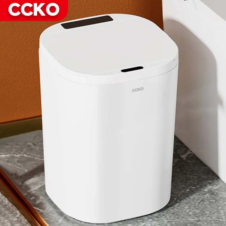 Office Plastic Smart Waste Bins Smart Trash Can Automatic Trash Can Smart Bin Bathroom Kitchen Trash Bucket Garbage Bin Dustbin