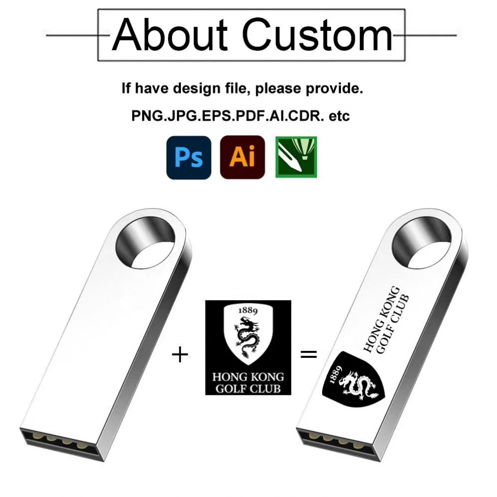 Custom Logo USB Flash Pen Drives Customizable Logo 8GB 16GB 32GB 64GB USB 2.0 3.0 Metal 128 GB U Disk Memory Card Memoria Stick