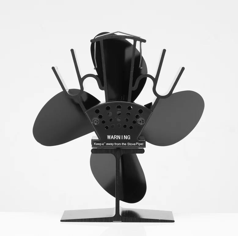 Liank Winter Indoor Home Heater Gas Fireplace Heat Powered 4 Blades Exhaust Top Fan For Wood Burning Pellet Stove