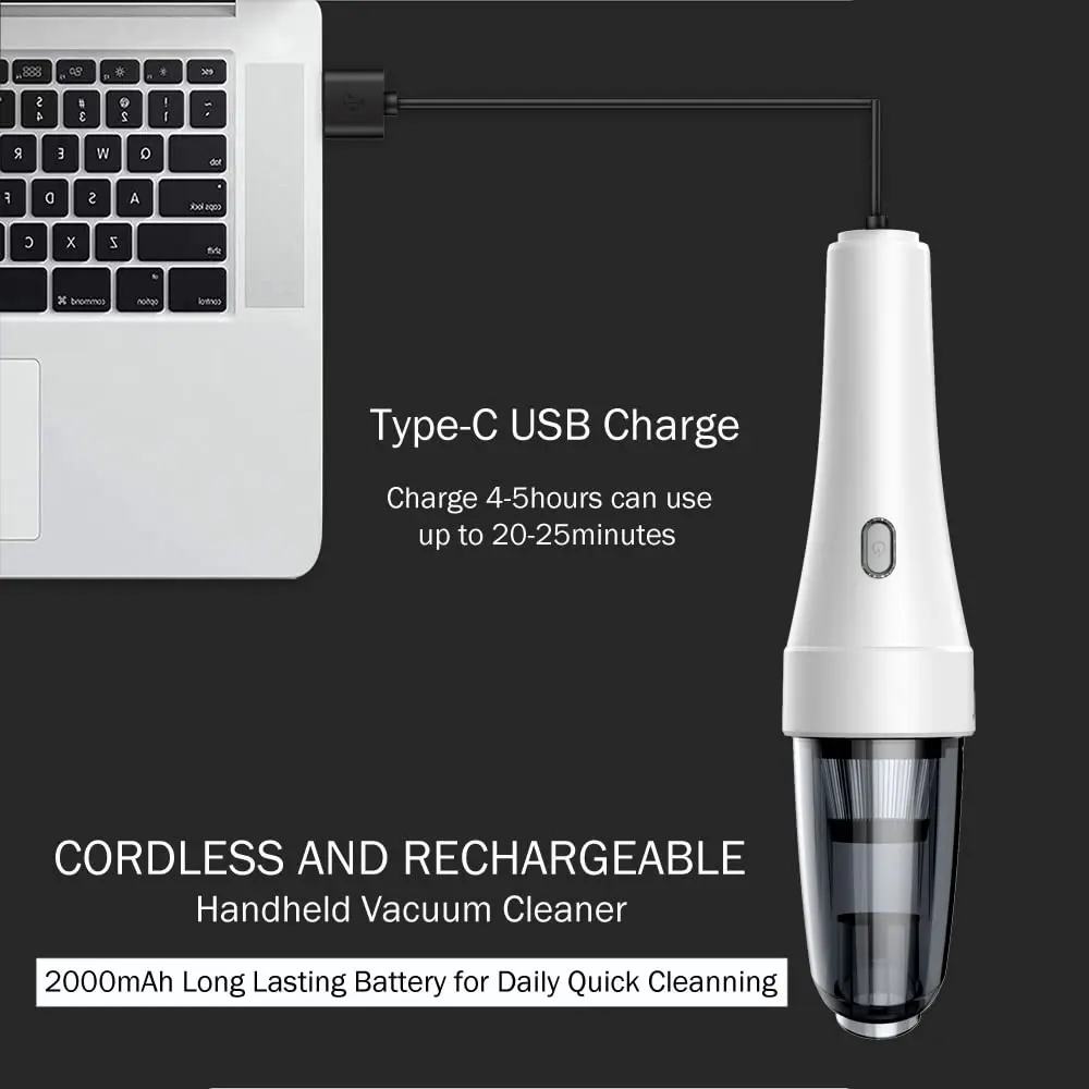 Cordless Handheld Mini Vacuum Cleaner Portable  Vacuum Cleaner Rechargeable Office Table Cleaner Paper Scrap Dust Cleaner