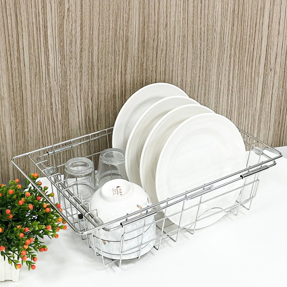Customized sink home decor metal baskets dish drying rack storage basket kitchen vegetable storage dish drainerrack