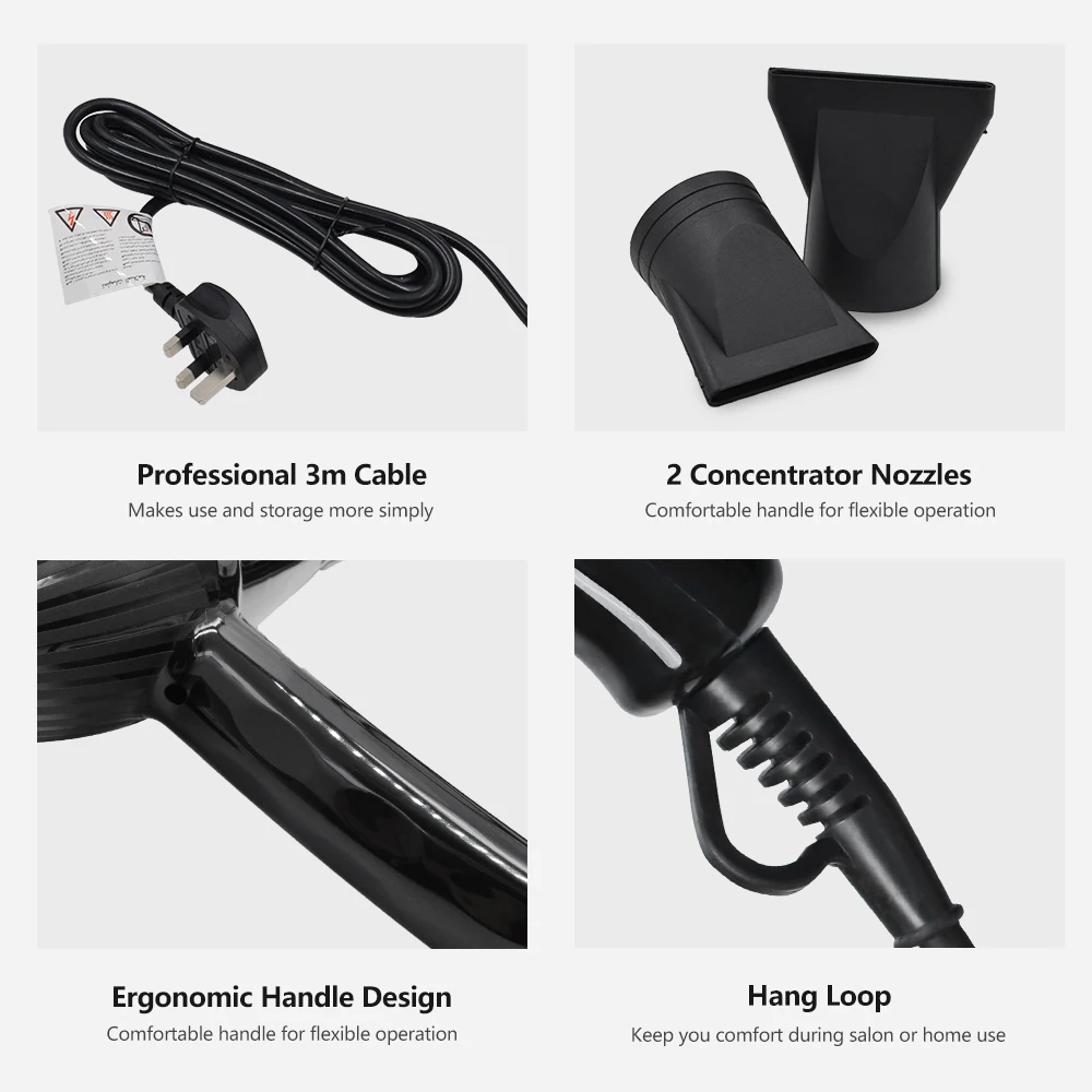 Hair Dryer Professional Salon Ac Powerful Motor Standing High Speed Hair Dryer For Natural Hair