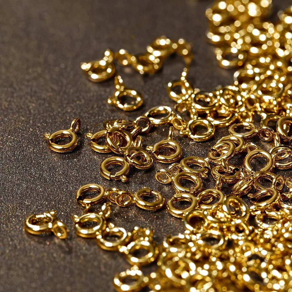  Manufacturer of 9K/14K/18K Solid Gold Fine Jewelry Findings 5.0 Clasps Spring Ring Clasp