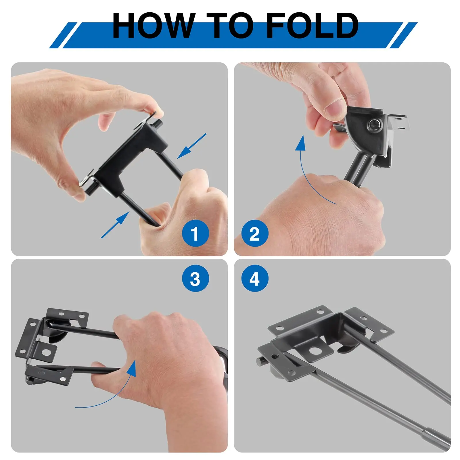 Foldable 4Pcs Hairpin Legs Heavy Duty Easy Install Furniture Black Coffee Folding Table Legs for Desk Bench Chair Home DIY