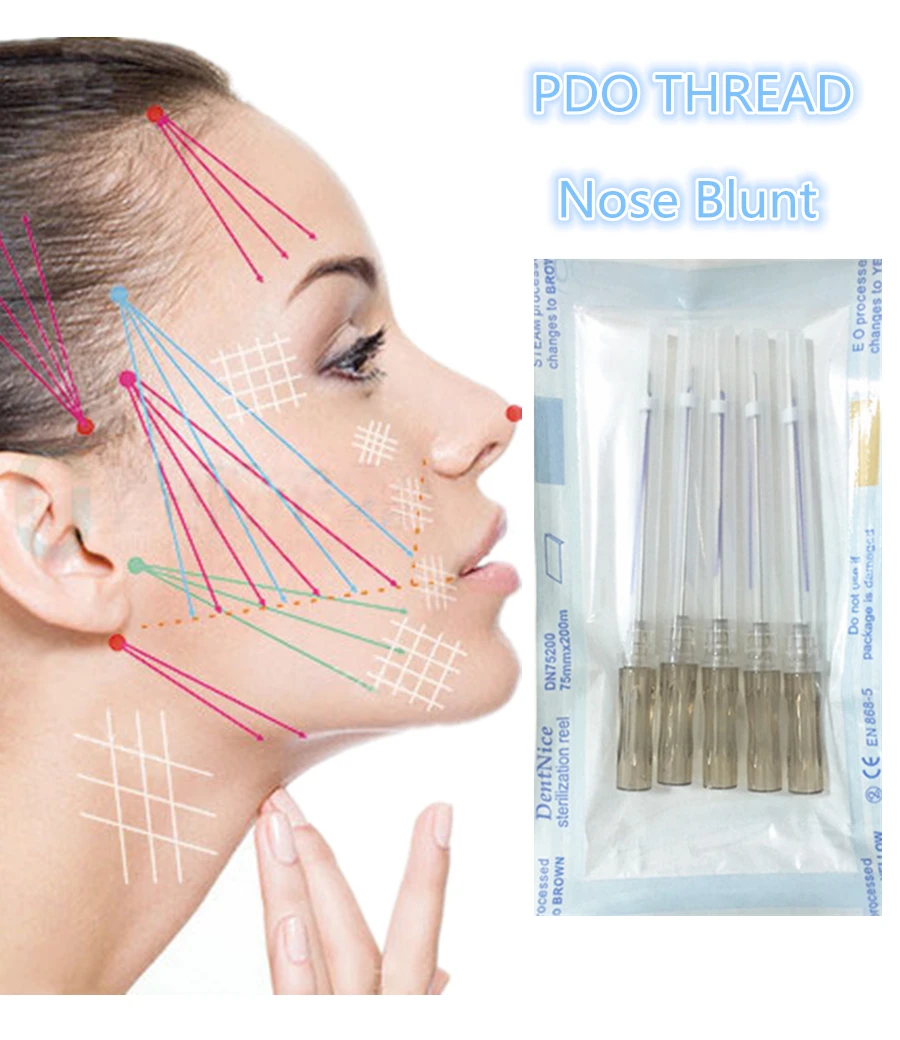 Поставщик fios de PDO медицинская микро-нить для подтяжки носа игла Blunt 19g50