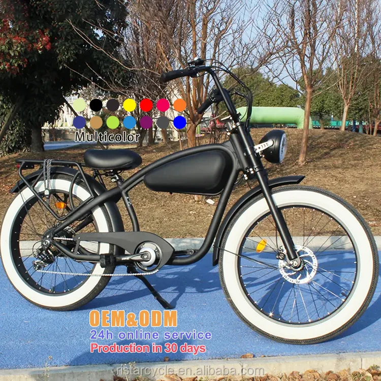 Cheetah Cafe Racer Ebike 26 Inch Fat Tire Mtb Hydraulic Disc Brake Electric City Bicycle Chopper Vintage Electric Bike 2024