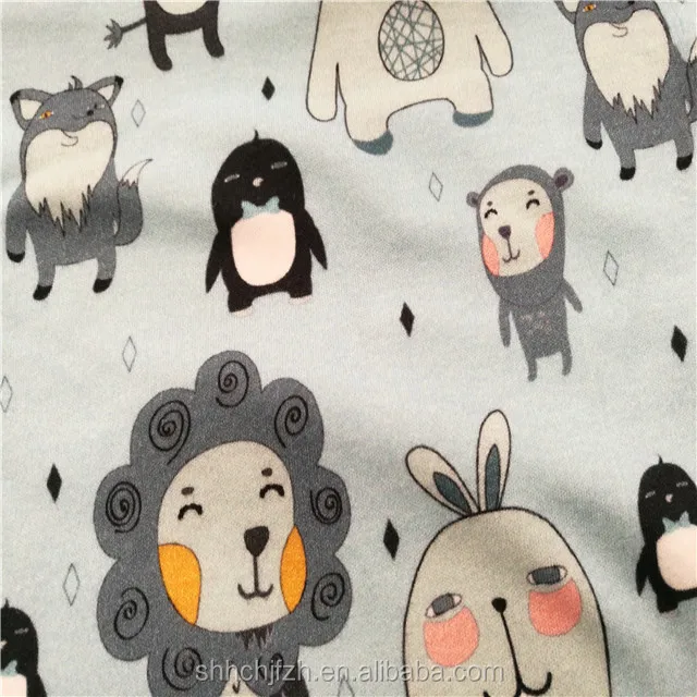 180gsm Organic Printed Cotton Interlock Knitting Oeko Certified Custom Printed Organic Cotton Jersey Knit Print Organic Cotton