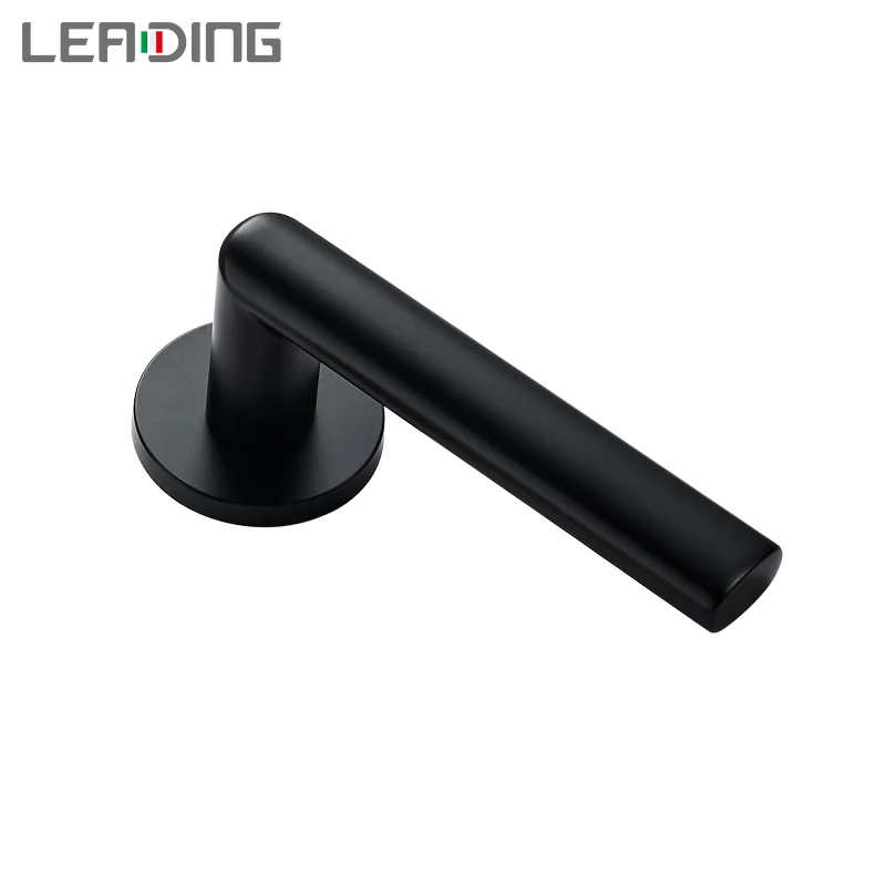 Modern Black Zinc Alloy Wooden Door Handle Kitchen Room Door Pull Handle Interior Lever