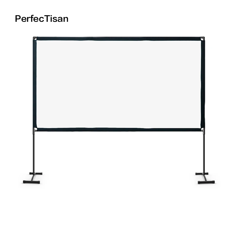 PerfecTisan outdoor projector screen portable  front and rear fast fold screens 100 120inch portable outdoor frame screens