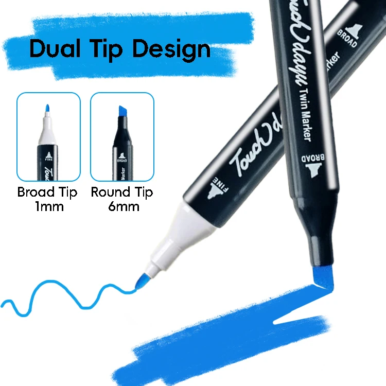 In Stock 120 Colors Dual Tip Sketch Paint Art Markers Alcohol Markers for Drawing