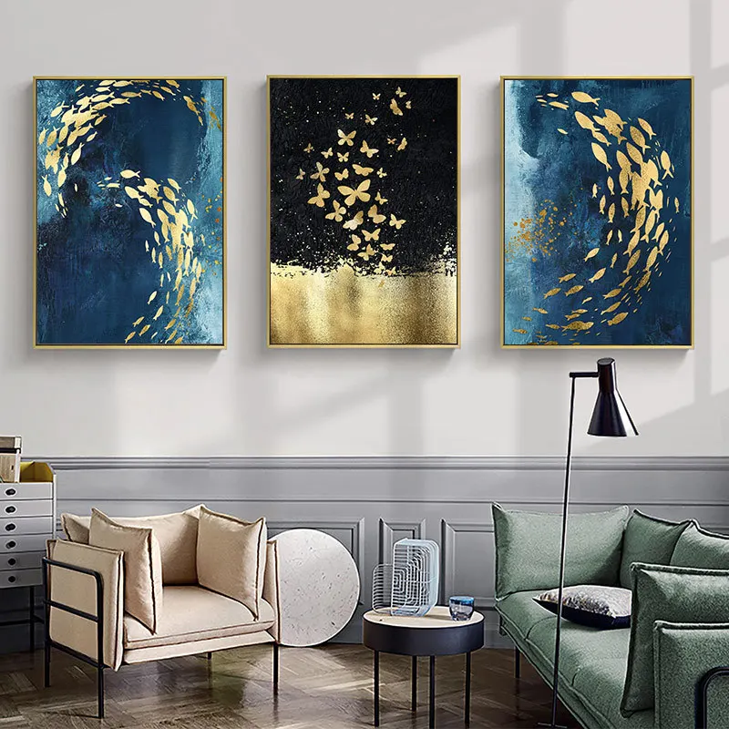  Modern Frameless Deep Sea Fish Printing wall art home decoration 2 living room picture
