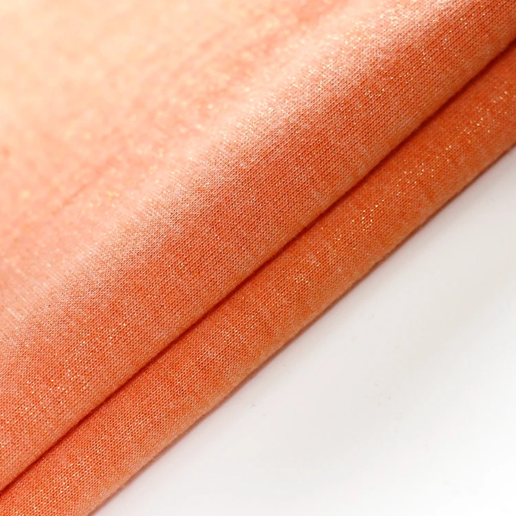 
fashion clothing TR fabric polyester 65% rayon 35% gilding jersey knitting fabric for fashion cloth 