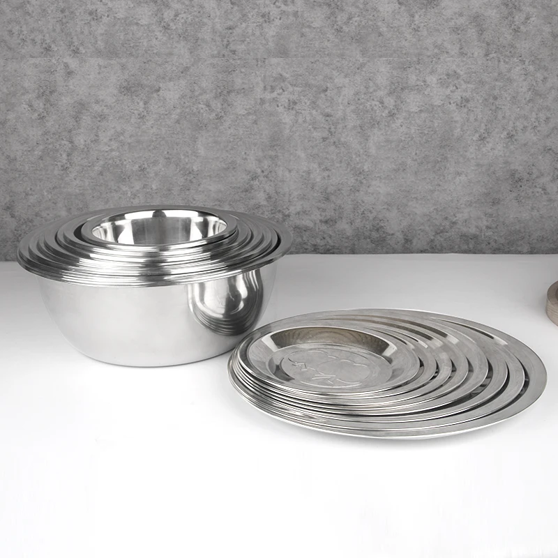Factory Wholesale Stainless Steel Bowl With Cover  Steel Basin For Food