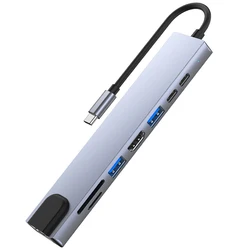 Multiport USB Hubs 3.0 Ethernet Card Reader PD Charging For MacBook OTG USB Type C Hub Dock Adapter
