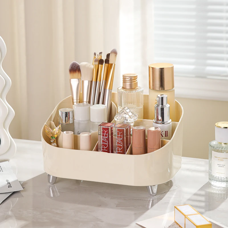 Rotating Brush Holder Desk Organizer Office Table Storage Box Pencil Pen with for Supplies Makeup