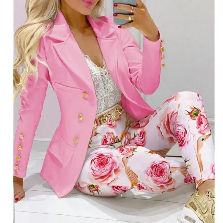 Factory wholesale office clothing for women formal blazer suits blazers set ladies women