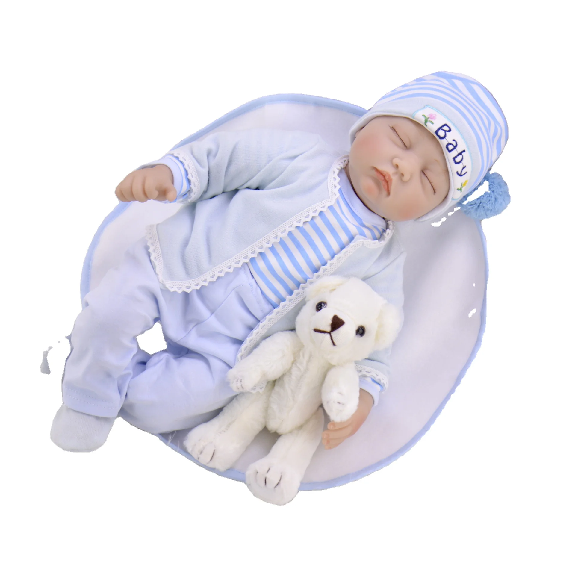 13.5 Inch Realistic Silicone Weighted Handmade Sleeping Baby Reborn Dolls Sets for Kids Toddles Girls Gifts