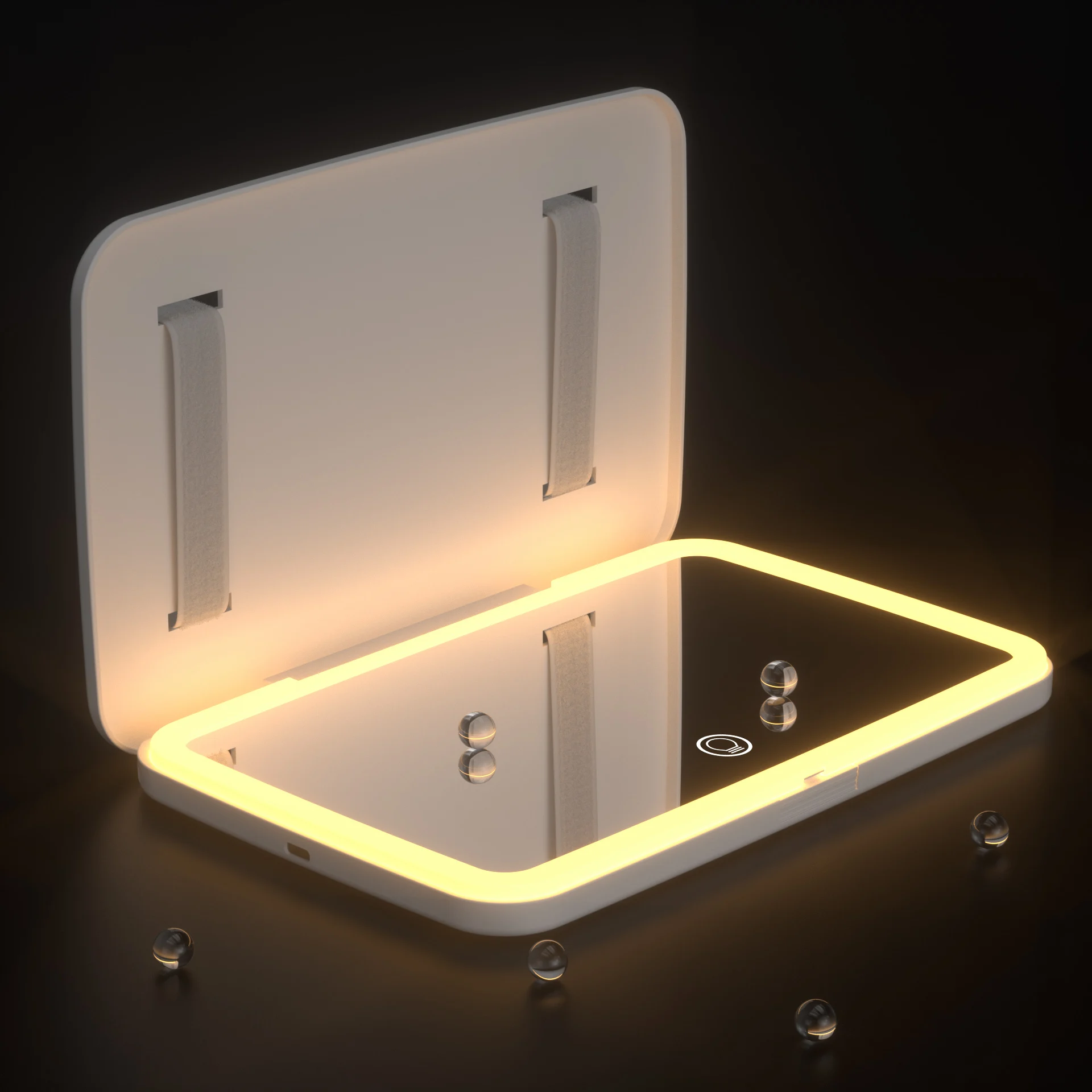 Led Car Visor Makeup Mirror 3-color Switch Dimmable lighting Type c Rechargeable Vehicle Cosmetic Vanity with 5X Magnification