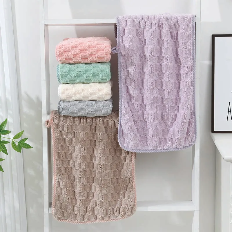 Luxury 100% Coral Fleece Bath Towel Sets Spa Hotel Face Towel Custom Logo Solid Color Towel Set