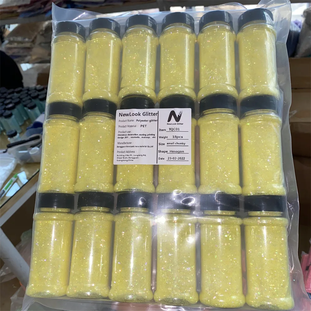 2oz shakers glitters container jars mixed Hexagon Nail Decoration Pastel Glitter Powder for nail art sequins resin craft