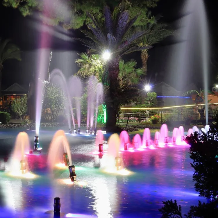 Outdoor Small Water Pumps Fountains Music Dancing Fountain with Colorful rgb Lights for Garden Decoration
