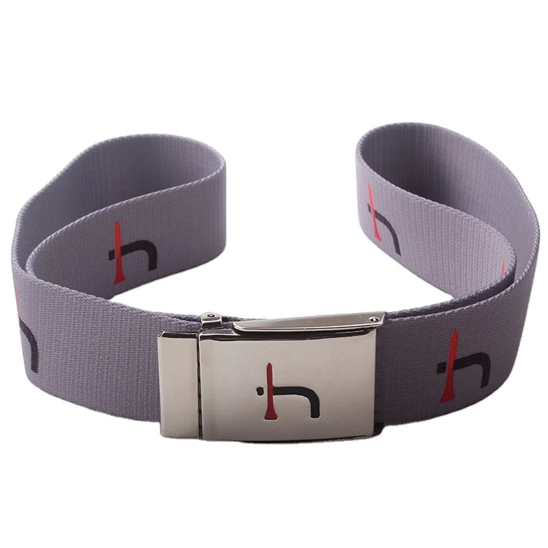 Customized high quality heat transfer printed polyester belt reflective for men