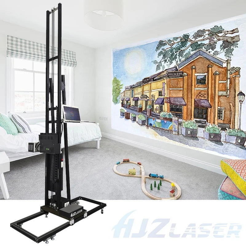 CMYKW Art Robot Technology Wall Printing Machinery 3D Vertical Paper Wall Mural Printer Photo Machine