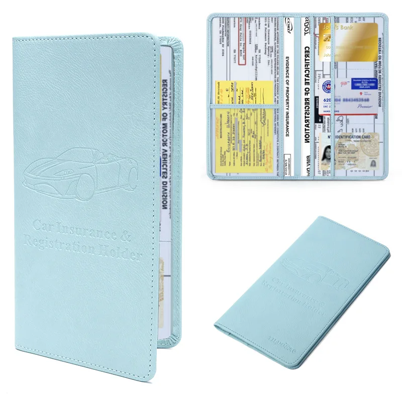 Rfid Pu Passport Cover Car License Registration And Registration Insurance Card Holder