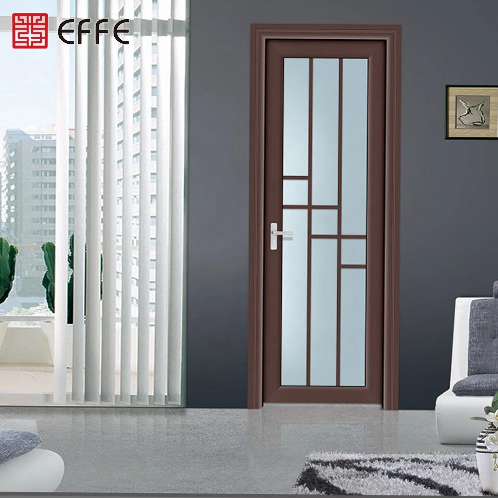 
hinges swing glass casement door powder coated aluminum frosted glass bathroom door for sale 