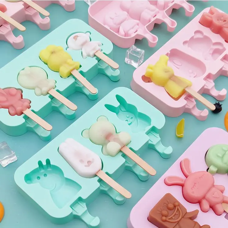 4 or 8 Cavity Oval Mini Cake Cakesicle Silicone Popsicle Mold for DIY Ice Popsicle Tools Silicone Ice Cream Mold/