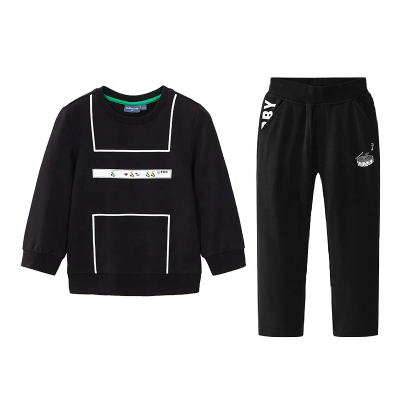 Gabby Loop Kids Tracksuits Sets Boys Black Cool Sweat Suit Spring Kids Boutique Clothing Sets 4 To 12 Years Old