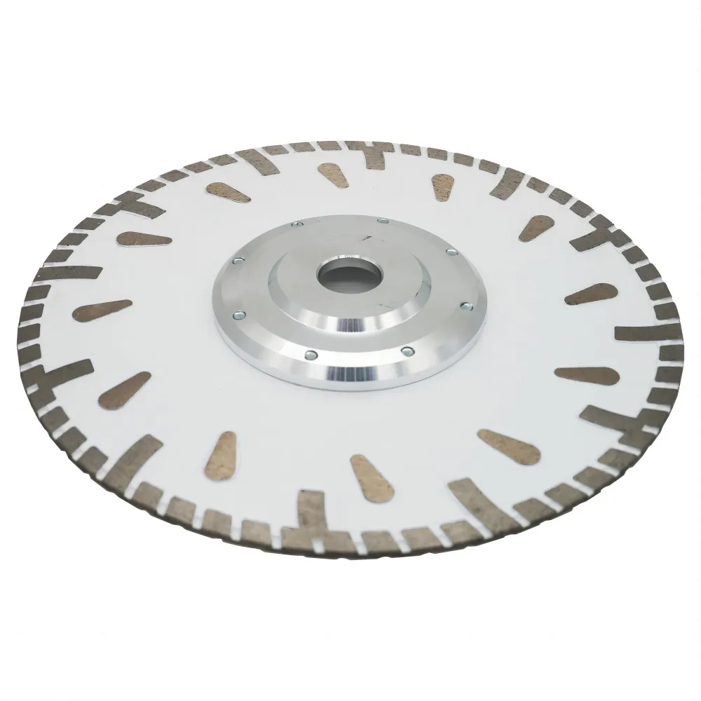 Aron 9inch 230mm Water Drop Hot Press Turbo Rim Diamond Saw Blade with 70mm Arbor aluminum flange