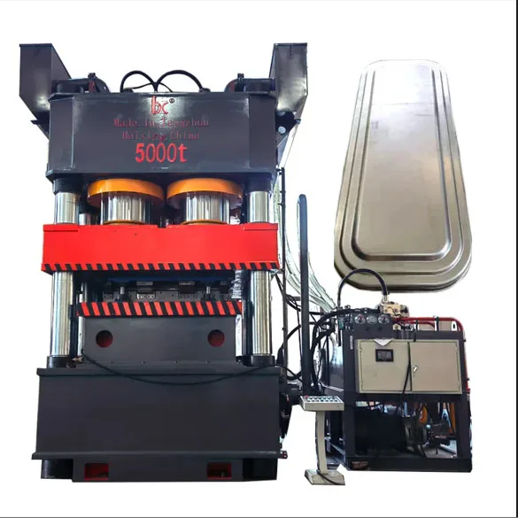 5000 t one-time stretch forming hydraulic press is used for hatch door panels of railway freight cars