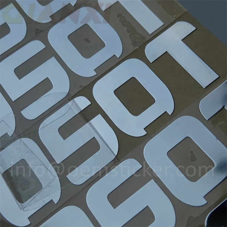 Metal brand logo copper labels solid chrome electroforming nickel sticker