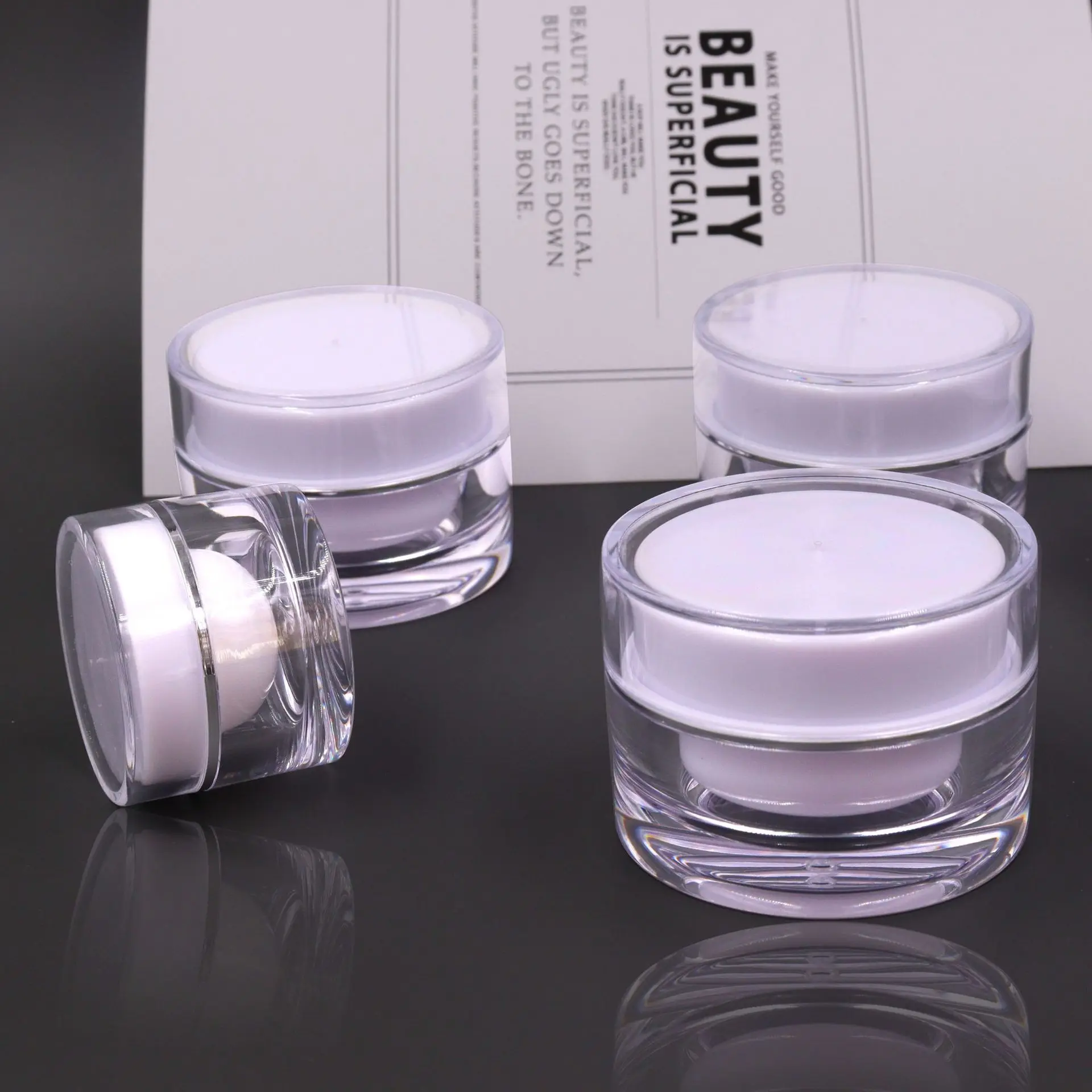 5g 10g 15g 20g 30g round cream packaging luxury skin care luxury double wall acrylic jar for cosmetic