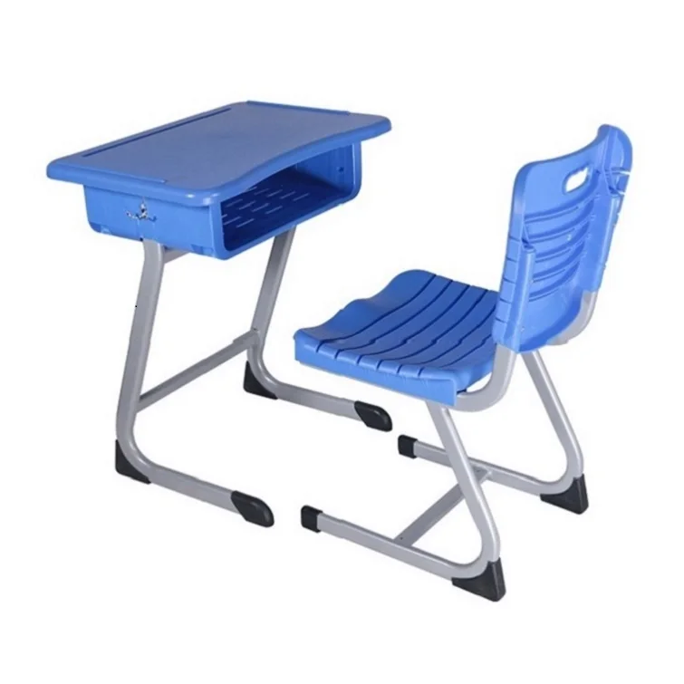 Factory Wholesale Stackable Student Blue Table Studying Desk Chair For Students