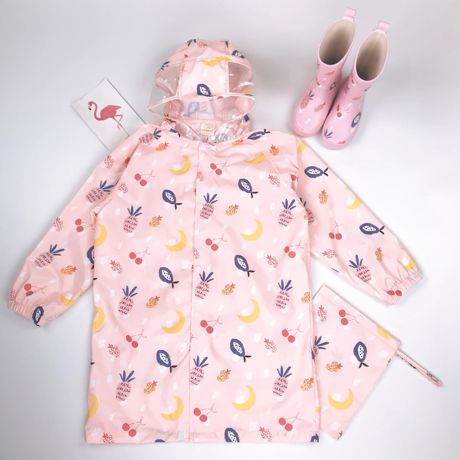 Kids Toddler Rain Poncho with Hood Waterpoof Rain Jacket Raincoat for Boys Girls