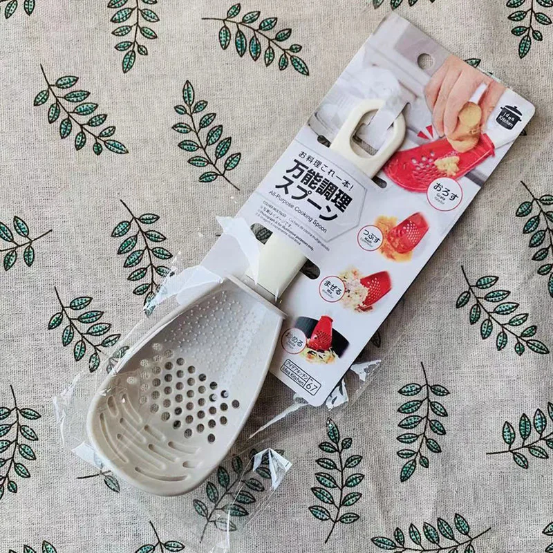 Kitchen Multi-Function Colander Grinding Cooking Spoon Mashing Food Spoon Household Mashed Potato Ginger Garlic Cooking Shovel