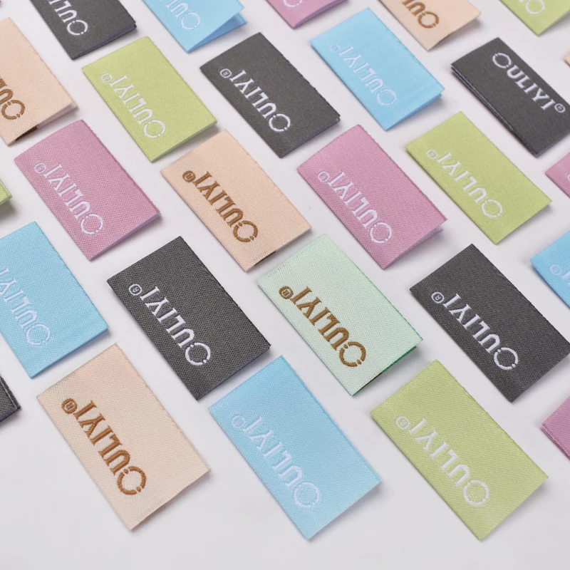Custom Clothing Tags Garment Label For Your Brand Customized Made Woven Labels Fabric Tag For Bag Shoe