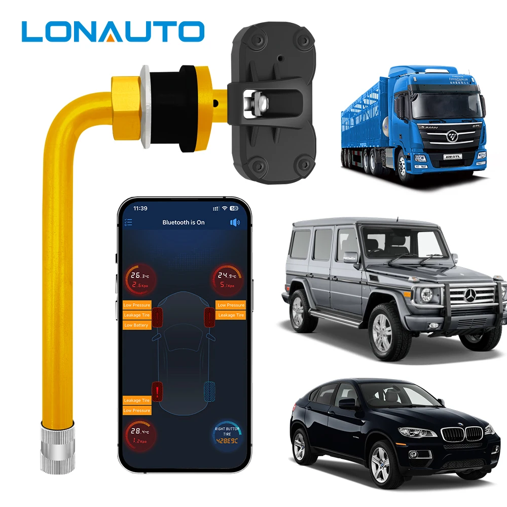 Support Customized T104A Inner TPMS Good BTE 5.0 Tire Pressure Monitor Sensor Android iOS App Universal Cars TPMS Scanner