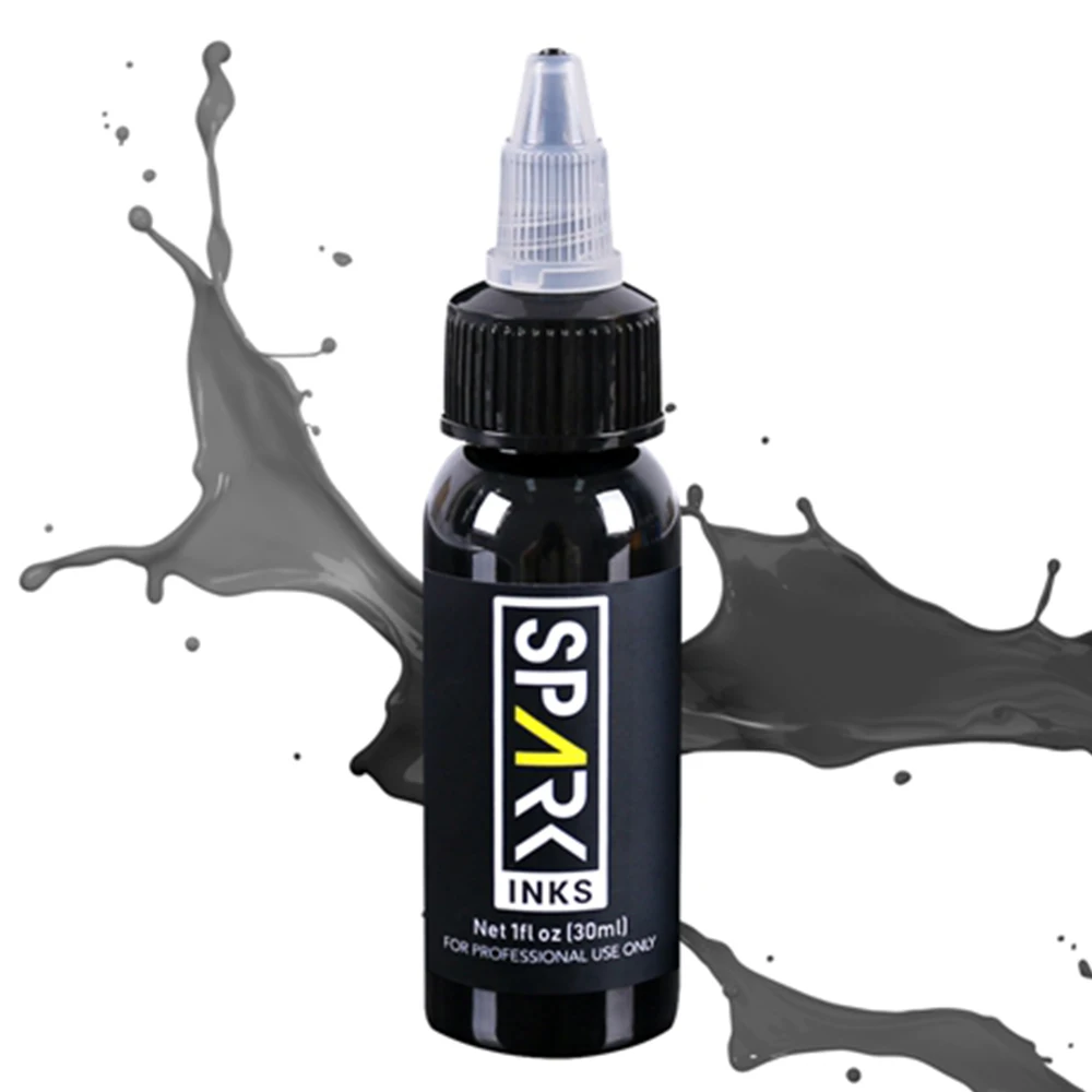 Spark Wholesale Custom 1OZ 30ML Cosmetic PMU Makeup 7 Color Organic Non-toxic Black Tattoo Pigment Rack