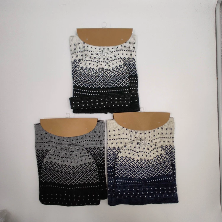 tip hat and scarf set neckerchief yarn dyed winter jacquard neckerchief scout custom jacquard dot women winter hat and scarf set