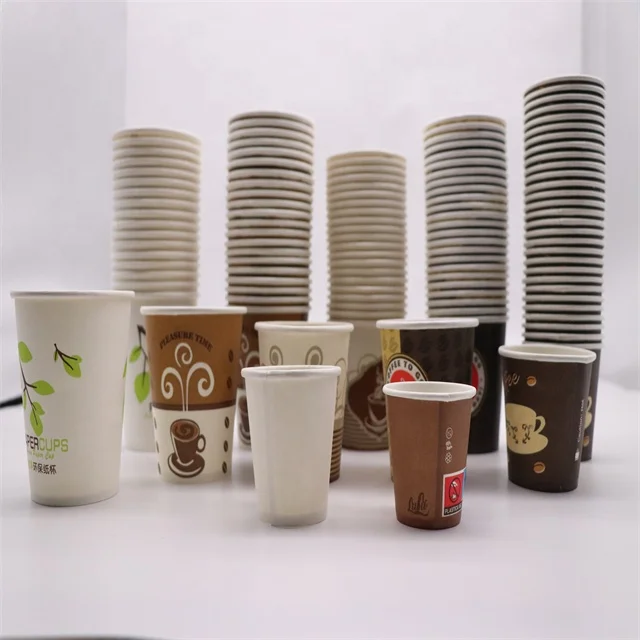 Customized Printed LOGO Eco Friendly Brown Kraft Disposable Paper Coffee Cup