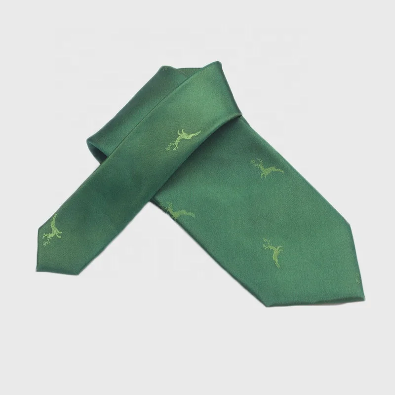 
New Design Slim Business Silk Feeling Elk Pattern Custom 100% Silk Men Printed Neck Tie 