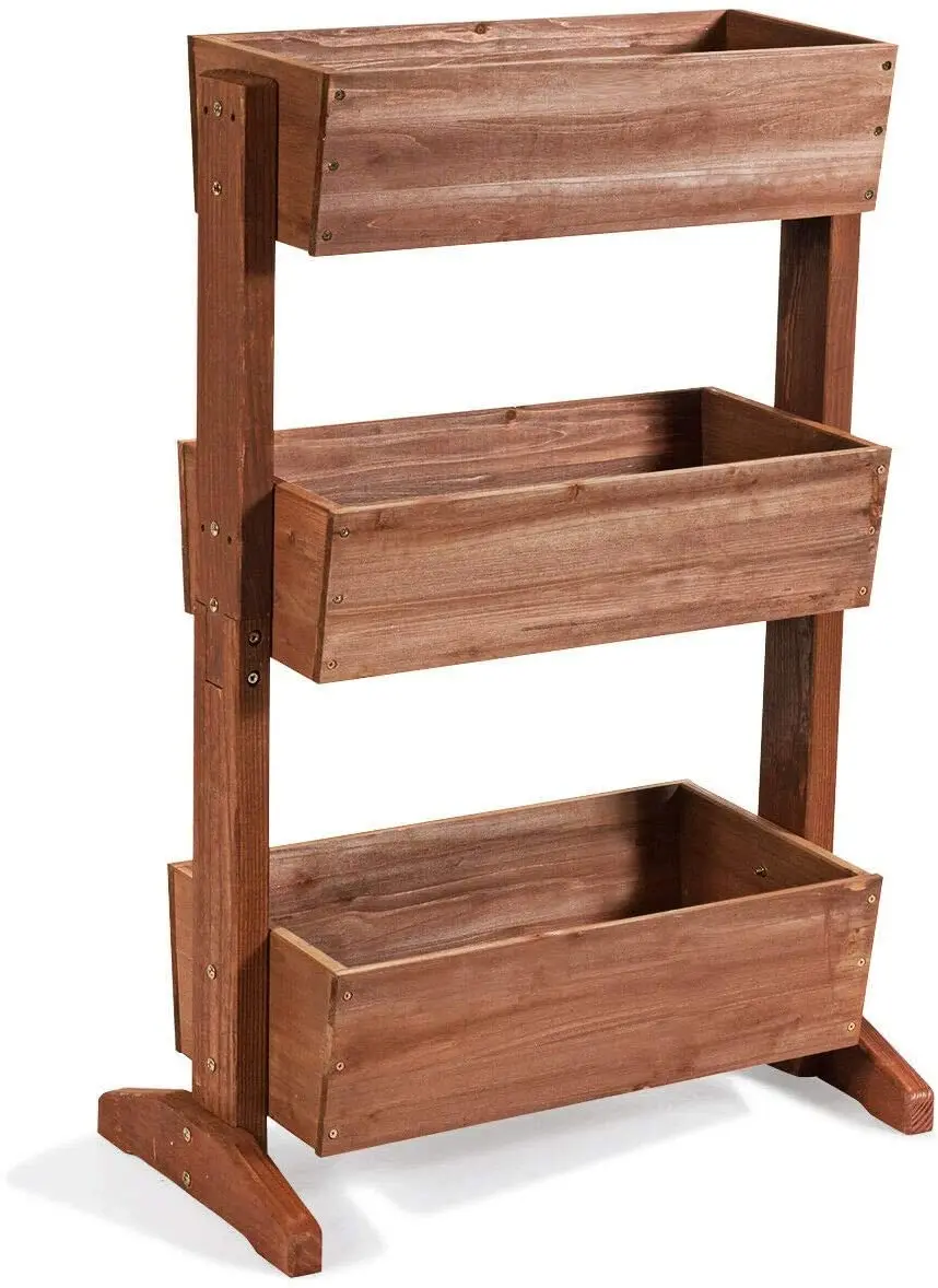 3-Tier Raised Garden Bed Vertical Free Standing Elevated Planter Patio Outdoor