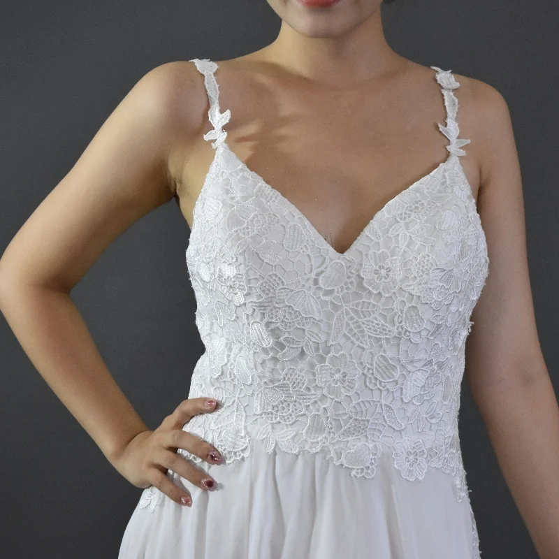Elegant Lace Flower Evening Dress Suspender Ball Bridesmaid Dress Embroidery Sexy Straight Silhouette Floor-Length Natural Back