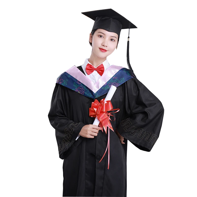 Graduation Gown Academic Robe and Mortarboard Cap Set Manufacturer