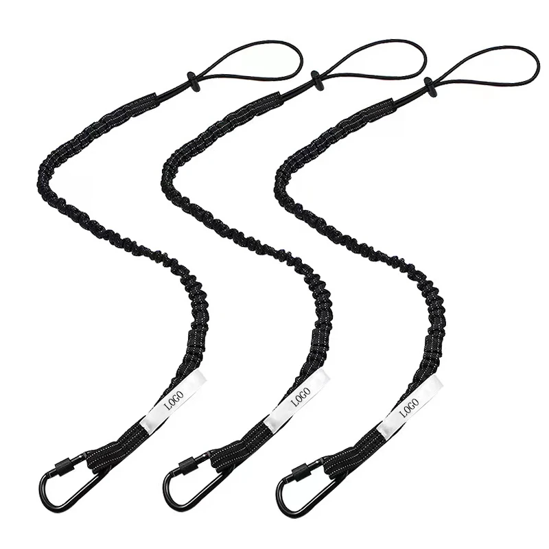 Heavy duty nylon tool safety lanyard retractable tools lanyards With Aluminium Hook non-slip hand tool lanyard