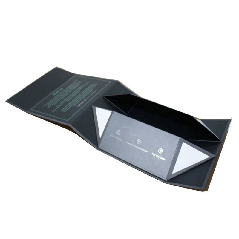 Wholesale Luxury Cardboard Folding Black Collapsible packaging Clothing Magnetic closure gift box with Custom logo