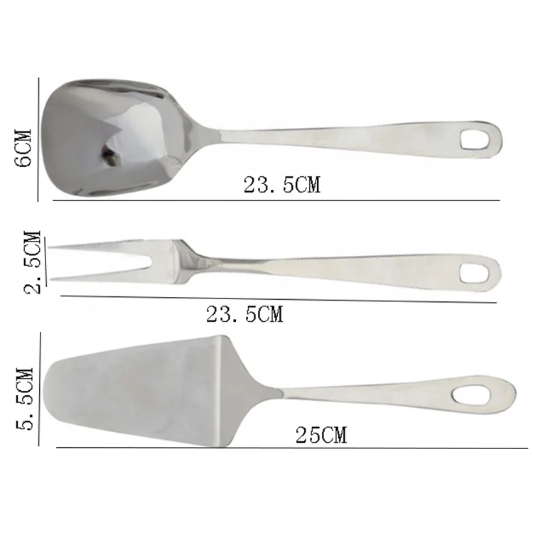 Household Utensils Cooking Set Inox Stainless Steel Kitchen Utensils With Turner, Spaghetti Server